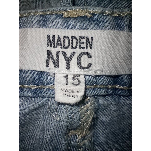 Madden NYC Jean Shorts Women's XL15 Blue Distressed Cut-Off Y2K Denim 36"Wx6" - Picture 7 of 14